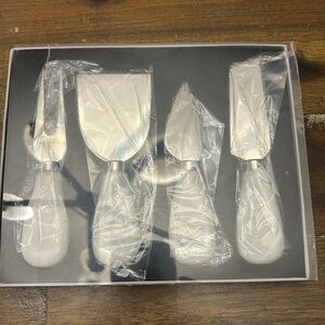 Linwnil Cheese Knives with Wood Handle Steel Stainless